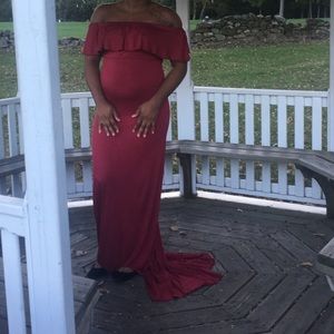 Off the Shoulder Maternity Dress